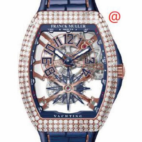 Franck Muller V45TGRCSSQTDNBRYACHTING5NBL(BLBLCRGE) Vanguard Yachting Tourbillon Mens Hand Wind Watch