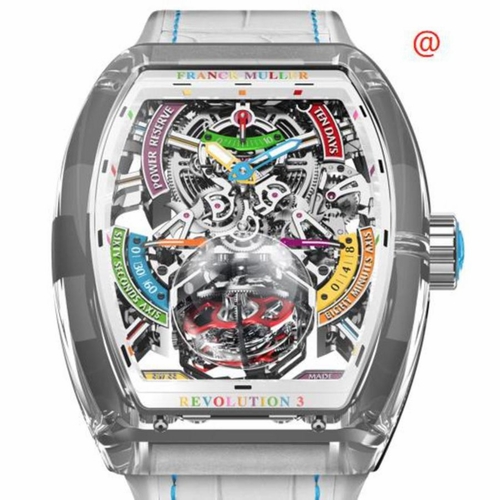 Franck Muller V50REVO3SQTCOLDRMSAPH Vanguard Revolution 3 Skeleton Mens Hand Wind Watch