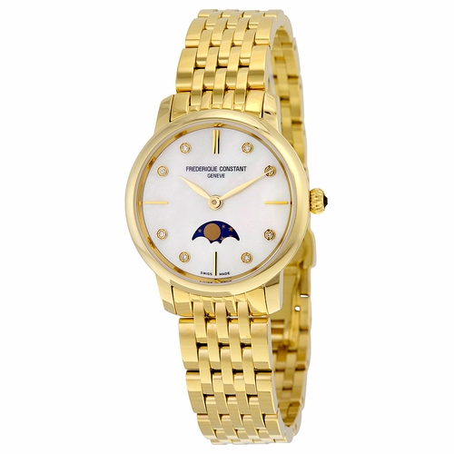 Frederique Constant FC-206MPWD1S5B Slimline Moonphase Ladies Quartz Watch Frederique Constant FC-206MPWD1S5B Slimline Moonphase Ladies Quartz Watch