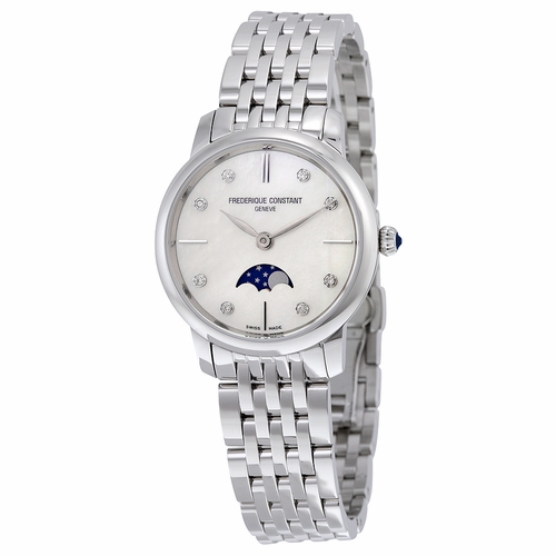 Frederique Constant FC-206MPWD1S6B Slimline Moonphase Ladies Quartz Watch
