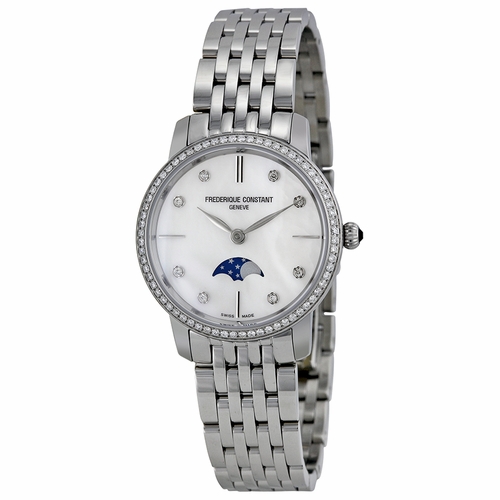 Frederique Constant FC-206MPWD1SD6B Slimline Moonphase Ladies Quartz Watch