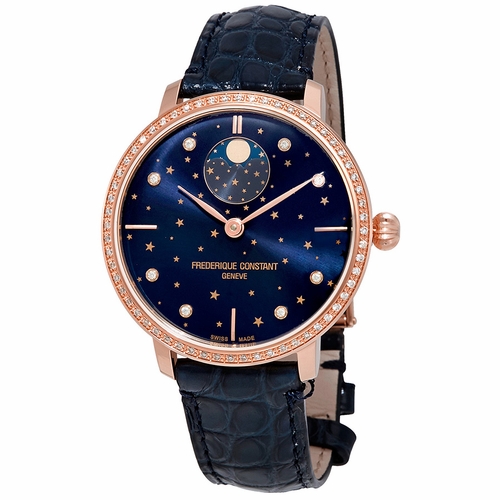 Frederique Constant FC-701NSD3SD4 Slimline Moonphase Stars Ladies Automatic Watch