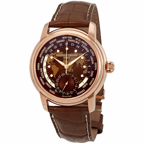 Frederique Constant FC-718BRWM4H4 Classic Manufacture Worldtimer Mens Automatic Watch
