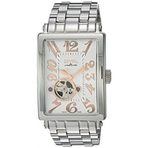 Gevril 5070B Avenue of Americas Open Heart Mens Automatic Watch