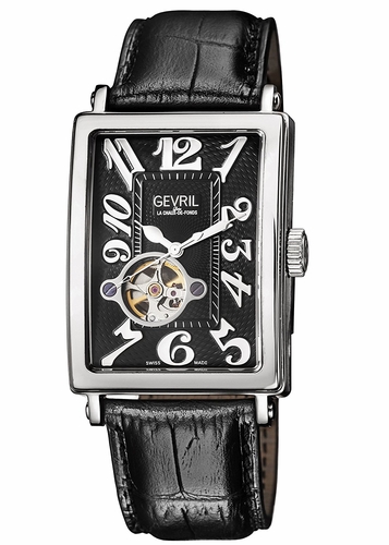 Gevril 5071 Avenue of Americas Open Heart Mens Automatic Watch