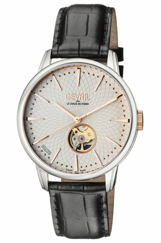 Gevril 9601 Mulberry Open Heart Mens Automatic Watch