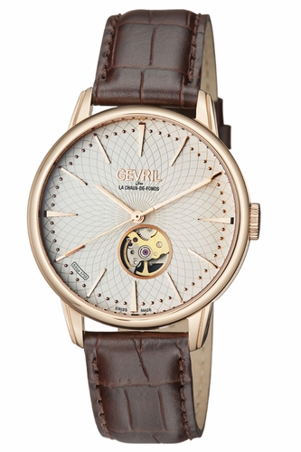 Gevril 9602 Mulberry Open Heart Mens Automatic Watch