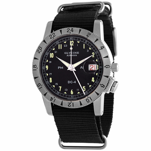 Glycine GL0218 Airman 1953 Vintage GMT Mens Automatic Watch