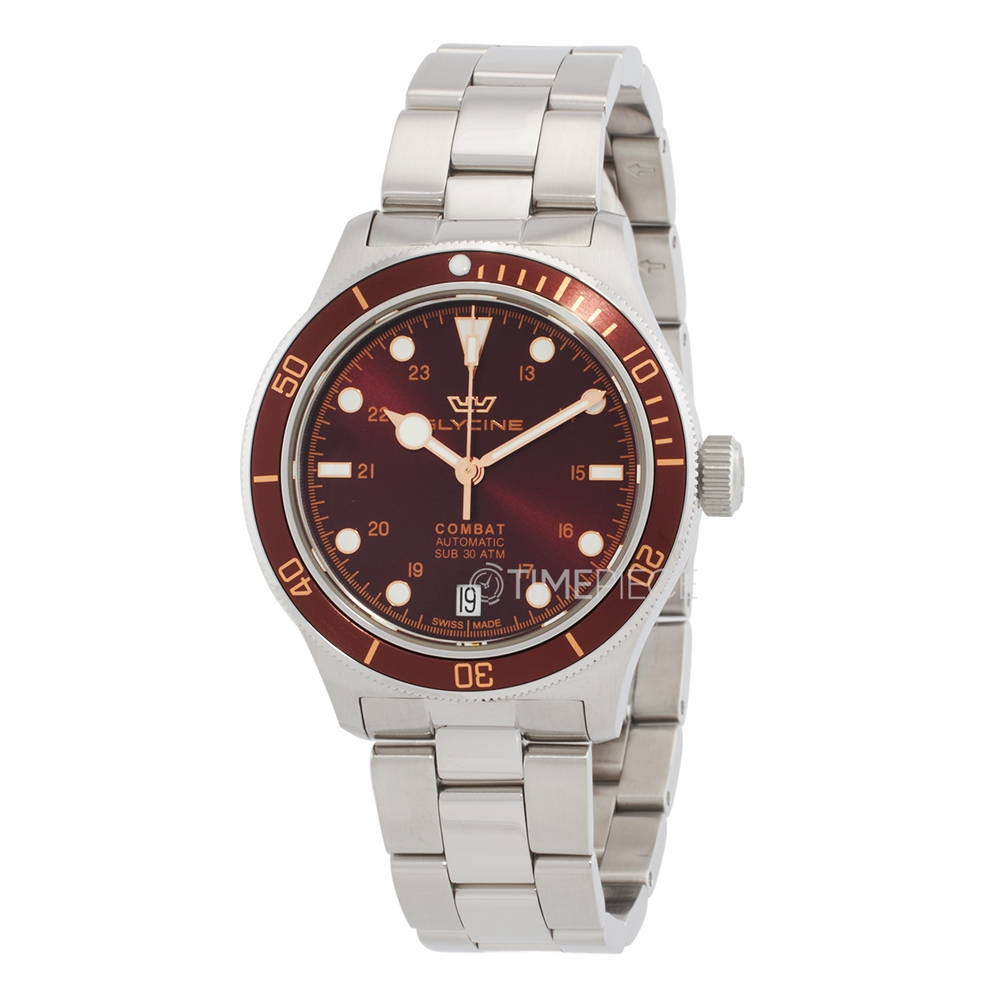 Glycine Combat Sub Orologio Automatico 36 Mm, Quadrante Nero, Vetro Zaffiro, Cinturino Acciaio, Unisex