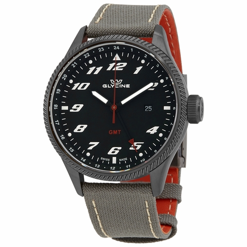 Glycine GL1006 Airman GMT Quartz Mens Swiss Quartz Watch