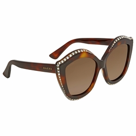 Gucci GG0118S-003 53 Swarovski Crystals Trim Ladies Sunglasses Gucci GG0118S-003 53 Swarovski Crystals Trim Ladies Sunglasses