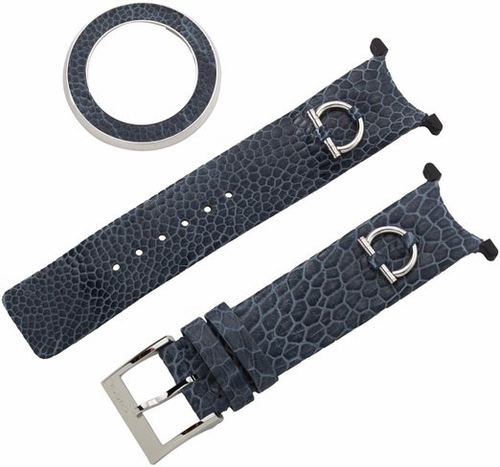 Gucci YFA50003 U-Play Kit 129 Medium Slate Blue Ostrich Paw Watch Strap and Matching Bezel