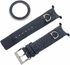 Gucci YFA50003 U-Play Kit 129 Medium Slate Blue Ostrich Paw Watch Strap and Matching Bezel