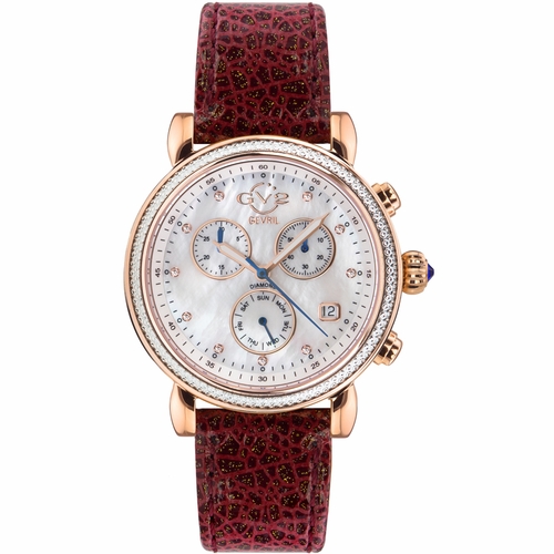 GV2 by Gevril 9840.4 Marsala Sparkle Ladies Chronograph Quartz Watch