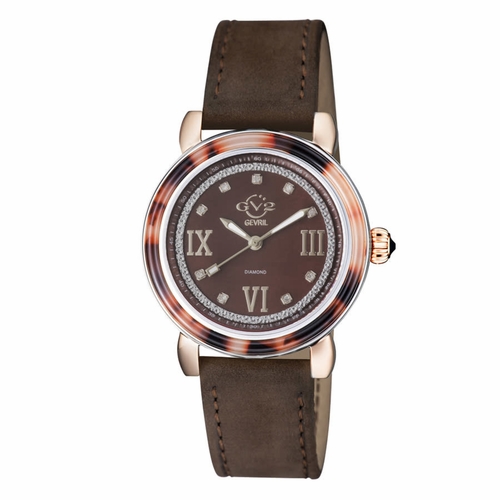 GV2 by Gevril 9855 Marsala Tortoise Ladies Quartz Watch