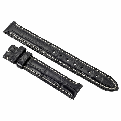 Hadley Roma 14 MM Matte Black Alligator Leather Strap