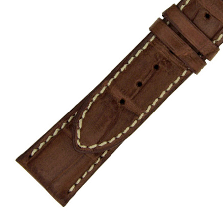 Hadley Roma 14 MM Matte Brown Alligator Leather Strap