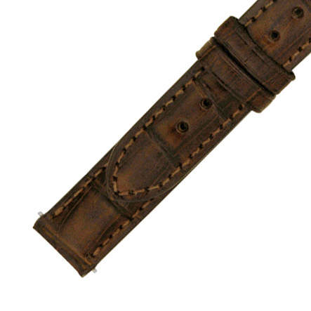 Hadley Roma 14 MM Matte Brown Crocodile Leather Strap