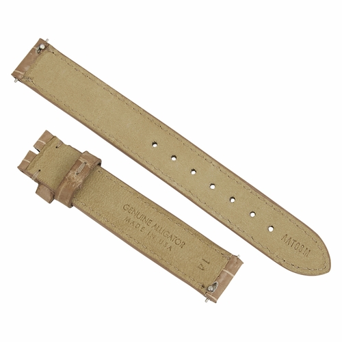 Hadley Roma 14 MM Shiny Brown Alligator Leather Strap