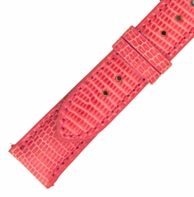 Hadley Roma 14 MM Shiny Hot Pink Lizard Leather Strap