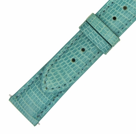 Hadley Roma 14 MM Shiny Sky Blue Lizard Leather Strap Hadley Roma 14 MM Shiny Sky Blue Lizard Leather Strap