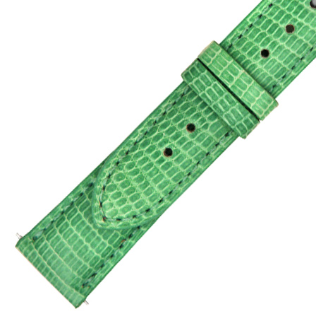 Hadley Roma 16 MM Matte Pastel Green Lizard Leather Strap Hadley Roma 16 MM Matte Pastel Green Lizard Leather Strap