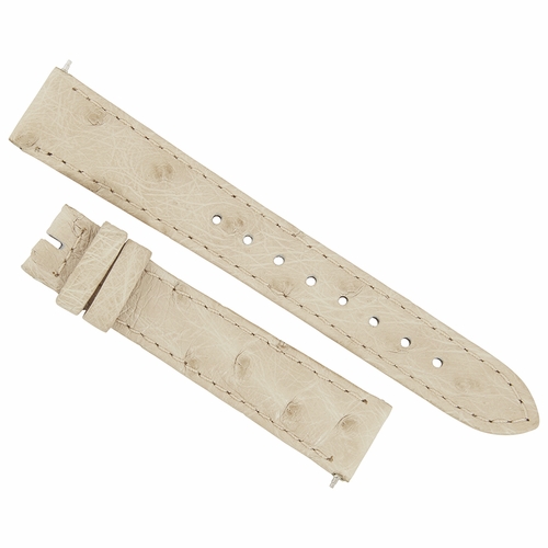 Hadley Roma 16 MM Winter White Ostrich Leather Strap