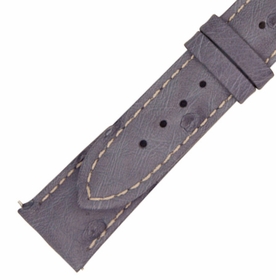 Hadley Roma 18 MM Agate Grey Ostrich Leather Strap Hadley Roma 18 MM Agate Grey Ostrich Leather Strap