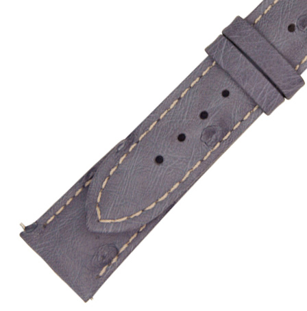 Hadley Roma 18 MM Agate Grey Ostrich Leather Strap