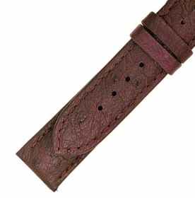 Hadley Roma 18 MM Matte Bordeaux Ostrich Leather Strap Hadley Roma 18 MM Matte Bordeaux Ostrich Leather Strap