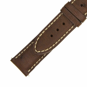 Hadley Roma 18 MM Matte Brown Ostrich Leather Strap Hadley Roma 18 MM Matte Brown Ostrich Leather Strap