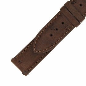Hadley Roma 18 MM Matte Brown Ostrich Leather Strap Hadley Roma 18 MM Matte Brown Ostrich Leather Strap