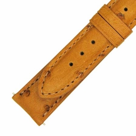 Hadley Roma 18 MM Matte Light Camel Ostrich Leather Strap Hadley Roma 18 MM Matte Light Camel Ostrich Leather Strap