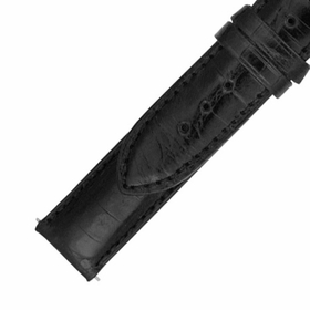Hadley Roma 18 MM Shiny Black Crocodile Leather Strap Hadley Roma 18 MM Shiny Black Crocodile Leather Strap