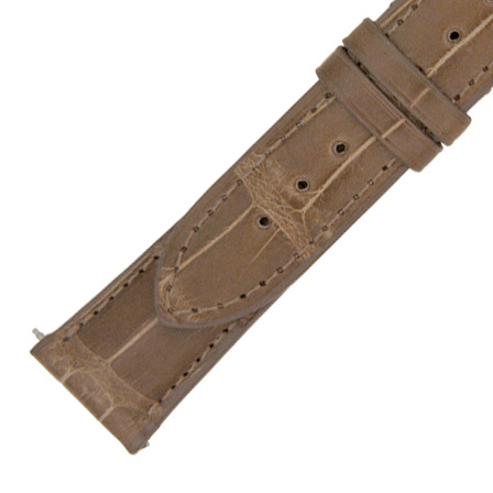 Hadley Roma 18 MM Shiny Natural Alligator Leather Strap