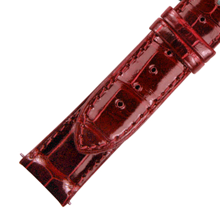 Hadley Roma 20 MM Bright Wine Alligator Leather Strap Hadley Roma 20 MM Bright Wine Alligator Leather Strap