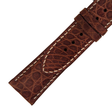 Hadley Roma 20 MM Brown Crocodile Leather Strap