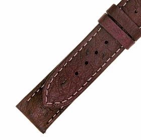 Hadley Roma 20 MM Matte Bordeaux Ostrich Leather Strap Hadley Roma 20 MM Matte Bordeaux Ostrich Leather Strap