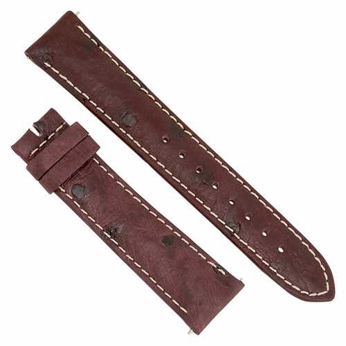 Hadley Roma 20 MM Matte Bordeaux Ostrich Leather Strap Hadley Roma 20 MM Matte Bordeaux Ostrich Leather Strap
