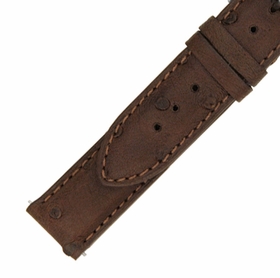 Hadley Roma 20 MM Matte Brown Ostrich Leather Strap Hadley Roma 20 MM Matte Brown Ostrich Leather Strap