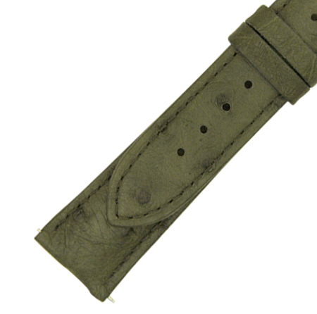 Hadley Roma 20 MM Matte Forest Green Ostrich Leather Strap Hadley Roma 20 MM Matte Forest Green Ostrich Leather Strap