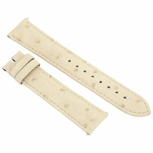 Hadley Roma 20 MM Matte Ivory Ostrich Leather Strap