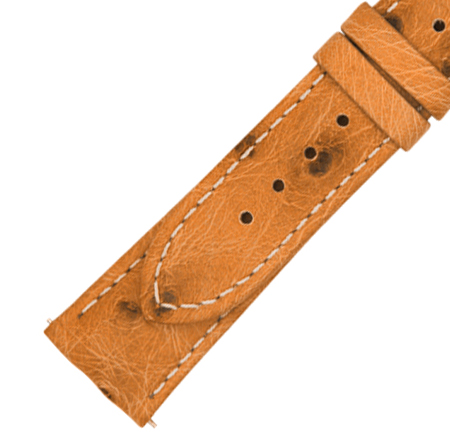 Hadley Roma 20 MM Matte Light Camel Ostrich Leather Strap