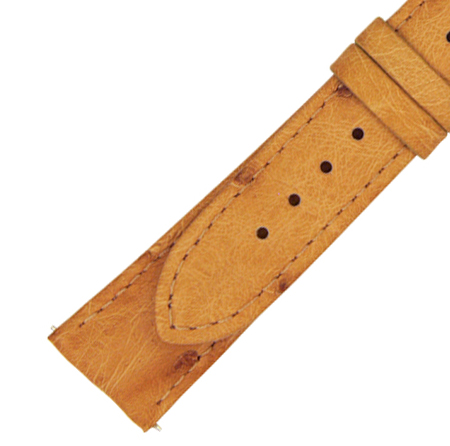 Hadley Roma 20 MM Matte Light Camel Ostrich Leather Strap