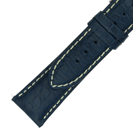Hadley Roma 20 MM Matte Navy Blue Alligator Leather Strap
