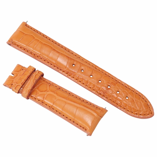 Hadley Roma 20 MM Matte Orange Alligator Leather Strap