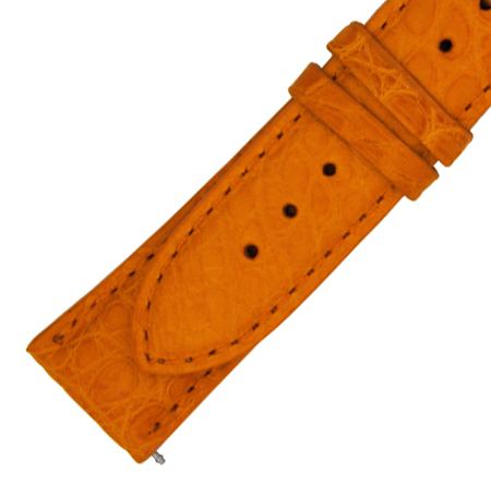 Hadley Roma 20 MM Matte Orange Alligator Leather Strap