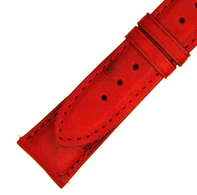 Hadley Roma 20 MM Matte Red Ostrich Leather Strap Hadley Roma 20 MM Matte Red Ostrich Leather Strap