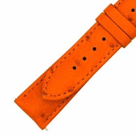 Hadley Roma 20 MM Matte Tangerine Ostrich Leather Strap Hadley Roma 20 MM Matte Tangerine Ostrich Leather Strap
