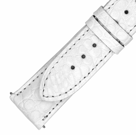 Hadley Roma 20 MM Matte White Alligator Leather Strap Hadley Roma 20 MM Matte White Alligator Leather Strap